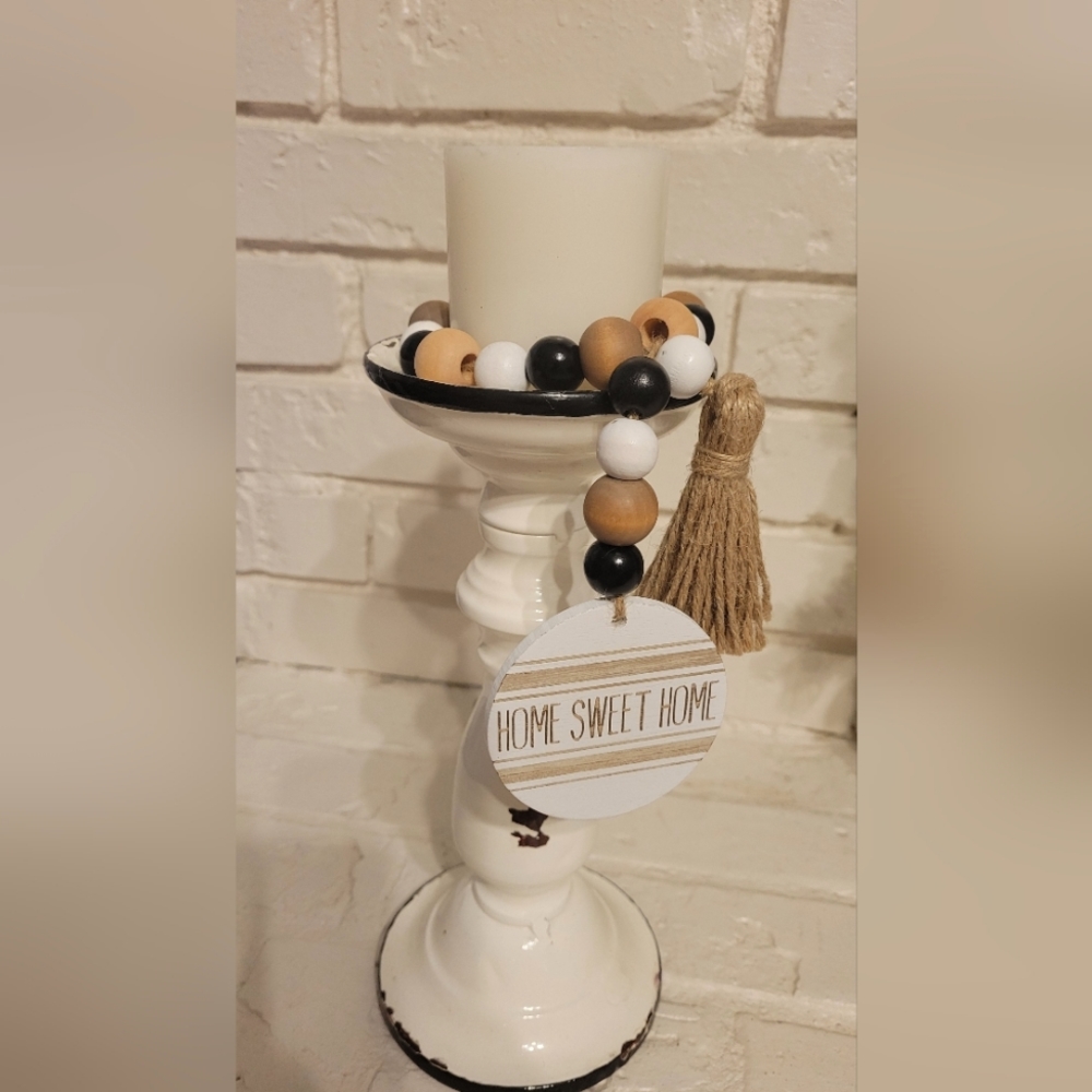 Wood Bead Garland with Tassel
